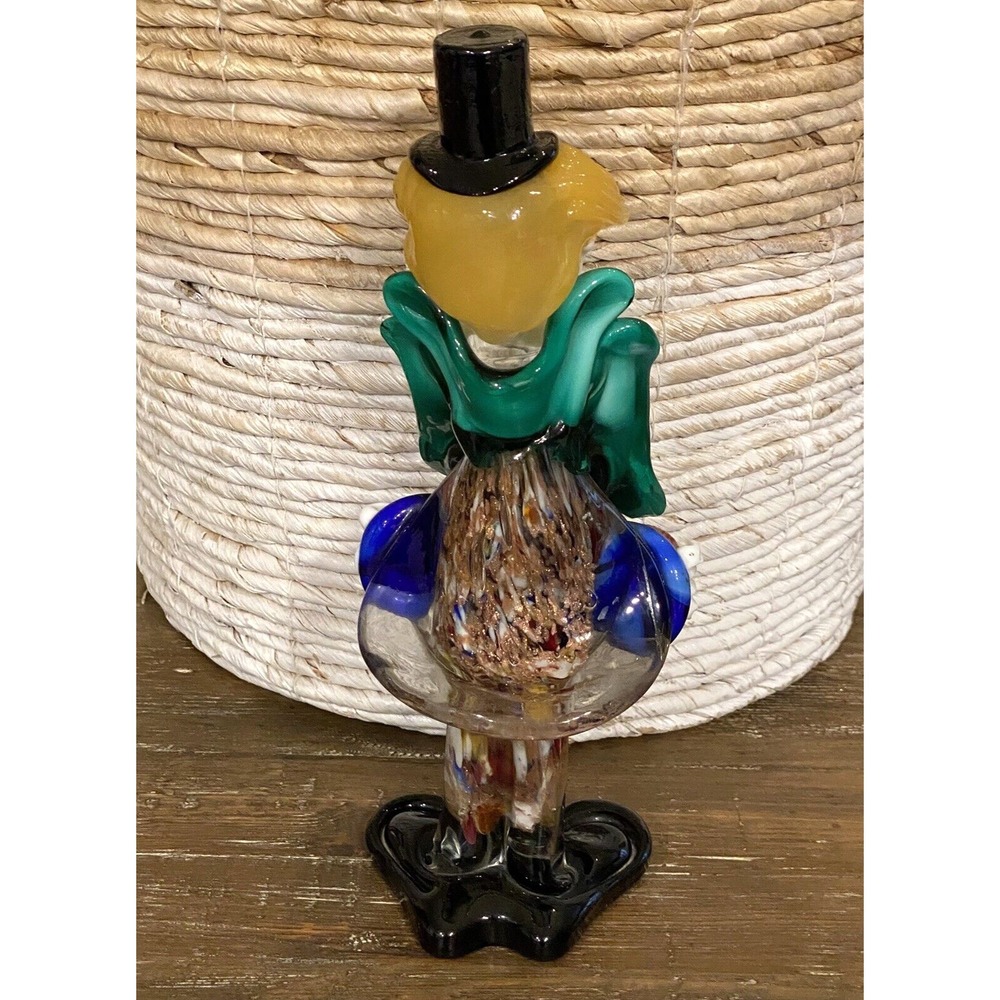 MURANO GLASS CLOWN w/Bow Tie Playing Accordion 10" Vintage Italy Please Read - Picture 3 of 14